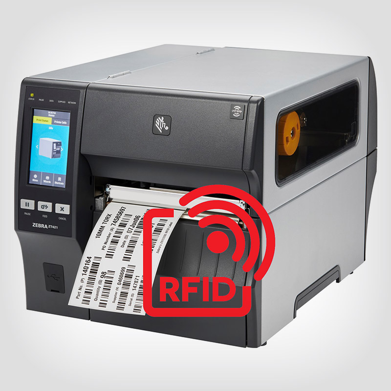 Barcode, Datamatrix and RFiD counter printers